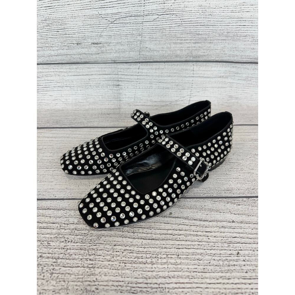Sam Edelman Black Mary Jane Flats with Silver Studs